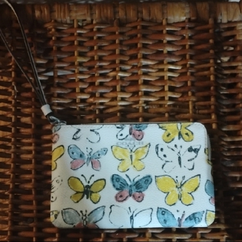 NWOT Coach Butterfly Print Wristlet